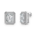 Pendientes halo de moissanitas y circonitas 2 ct en plata