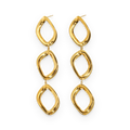 Pendientes largos geométricos en acero dorado