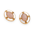 Pendientes geométricos de piedra natural en acero dorado