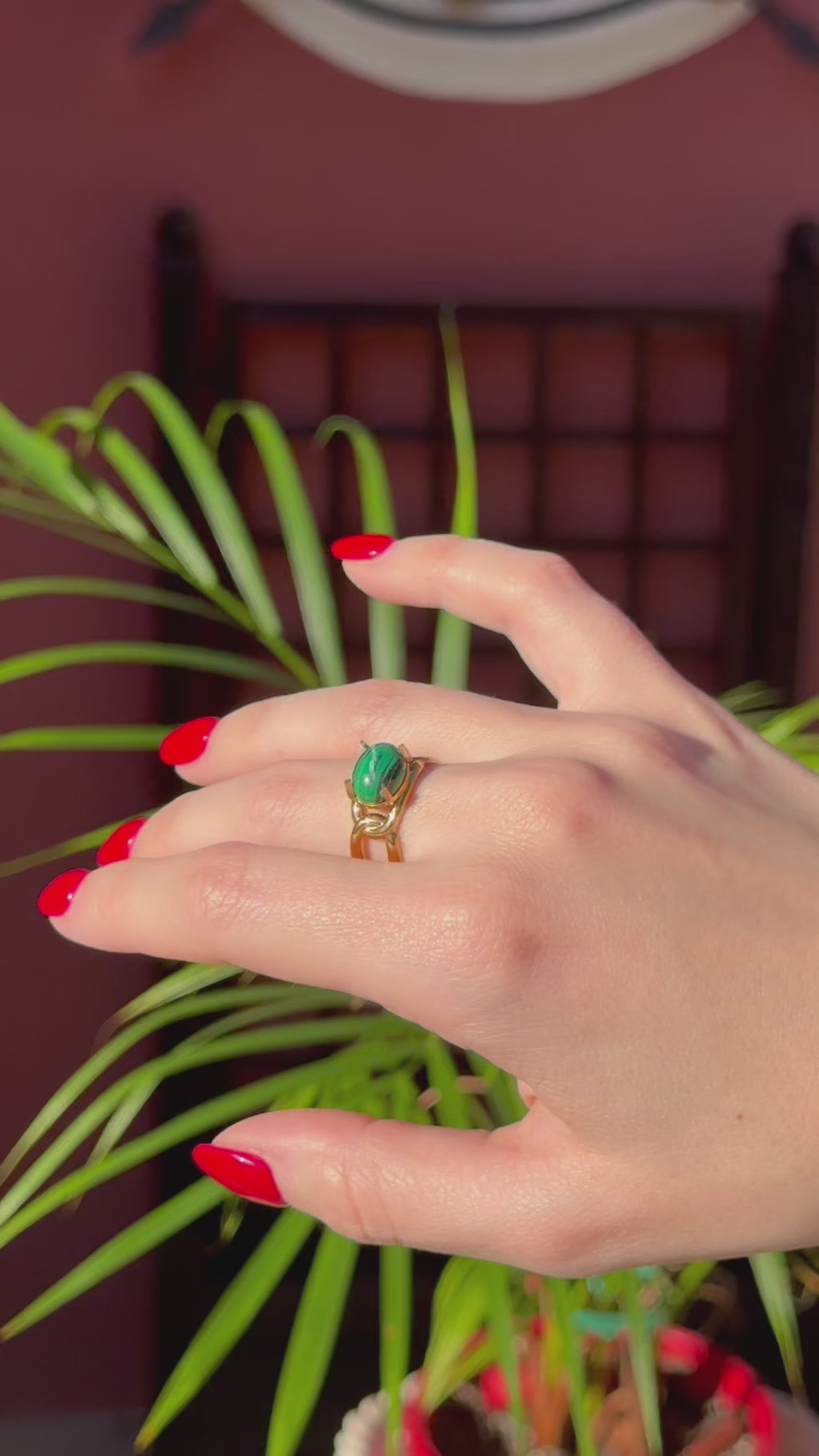 Anillo Eslabón Doble Verde