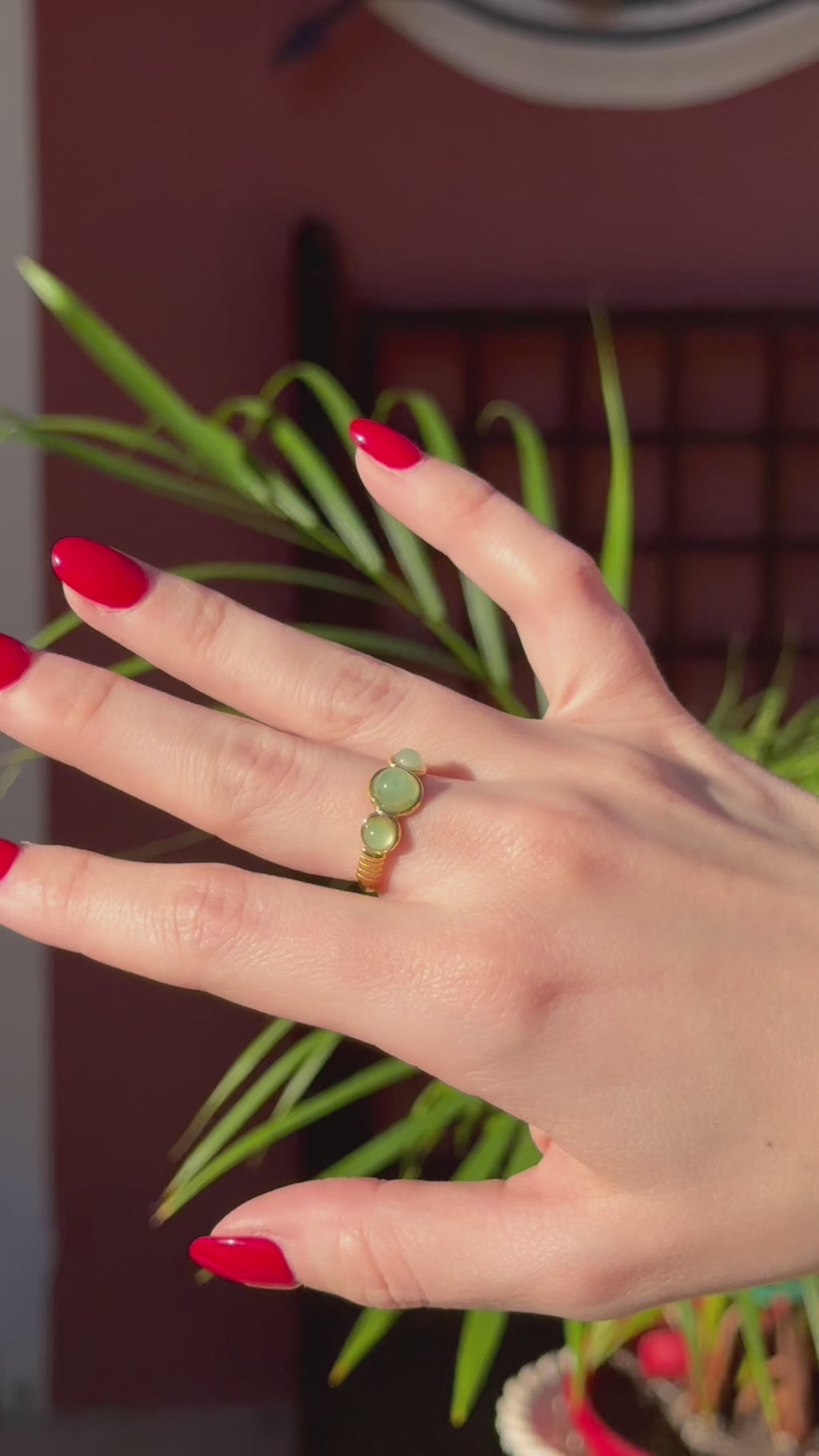 Anillo Verde Aura Triple