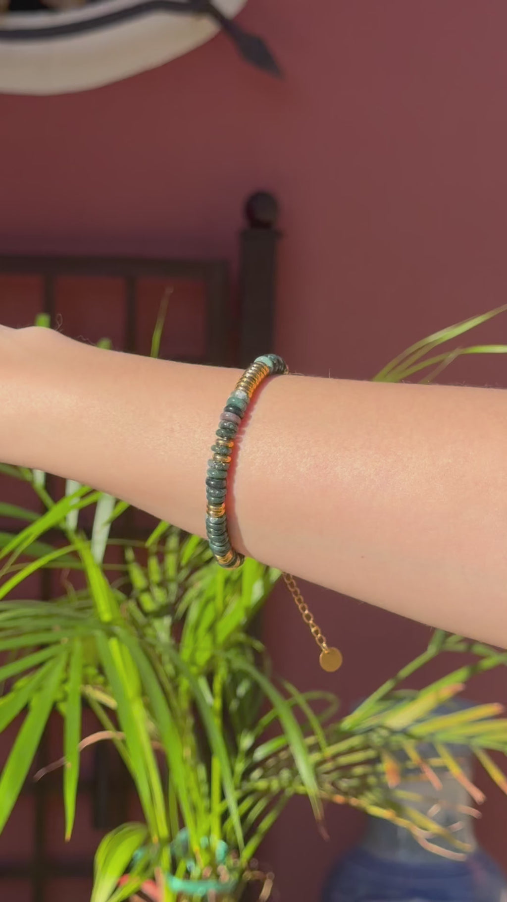 Pulsera Calm Grey Green Stone