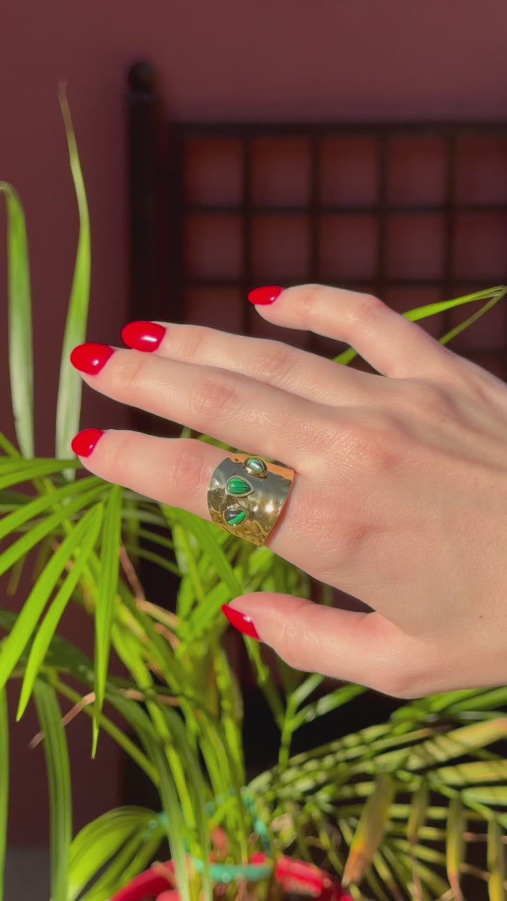 Anillo Duna Gotas Verdes