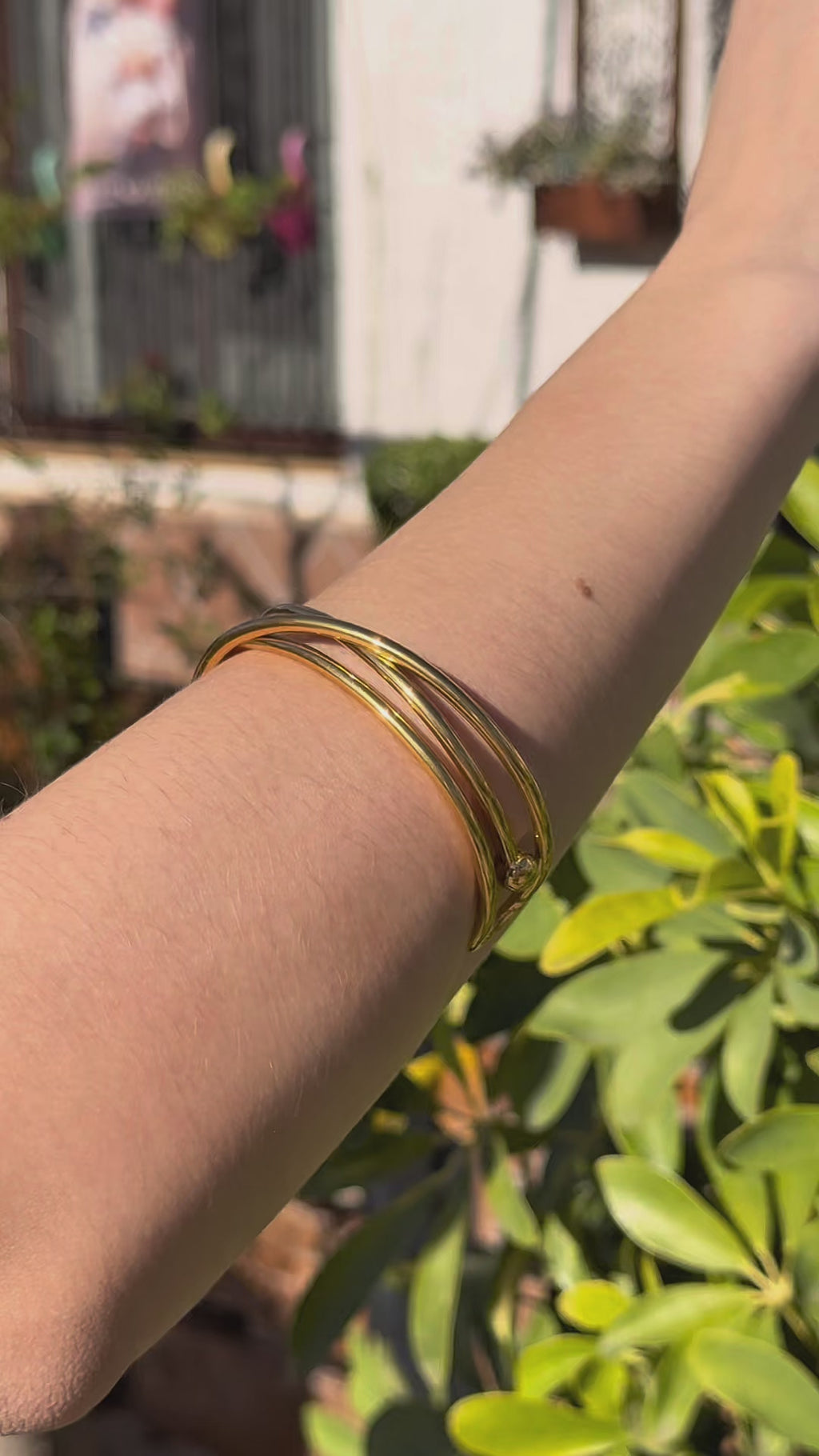 Brazalete Dúo Entrecruzado - Gold