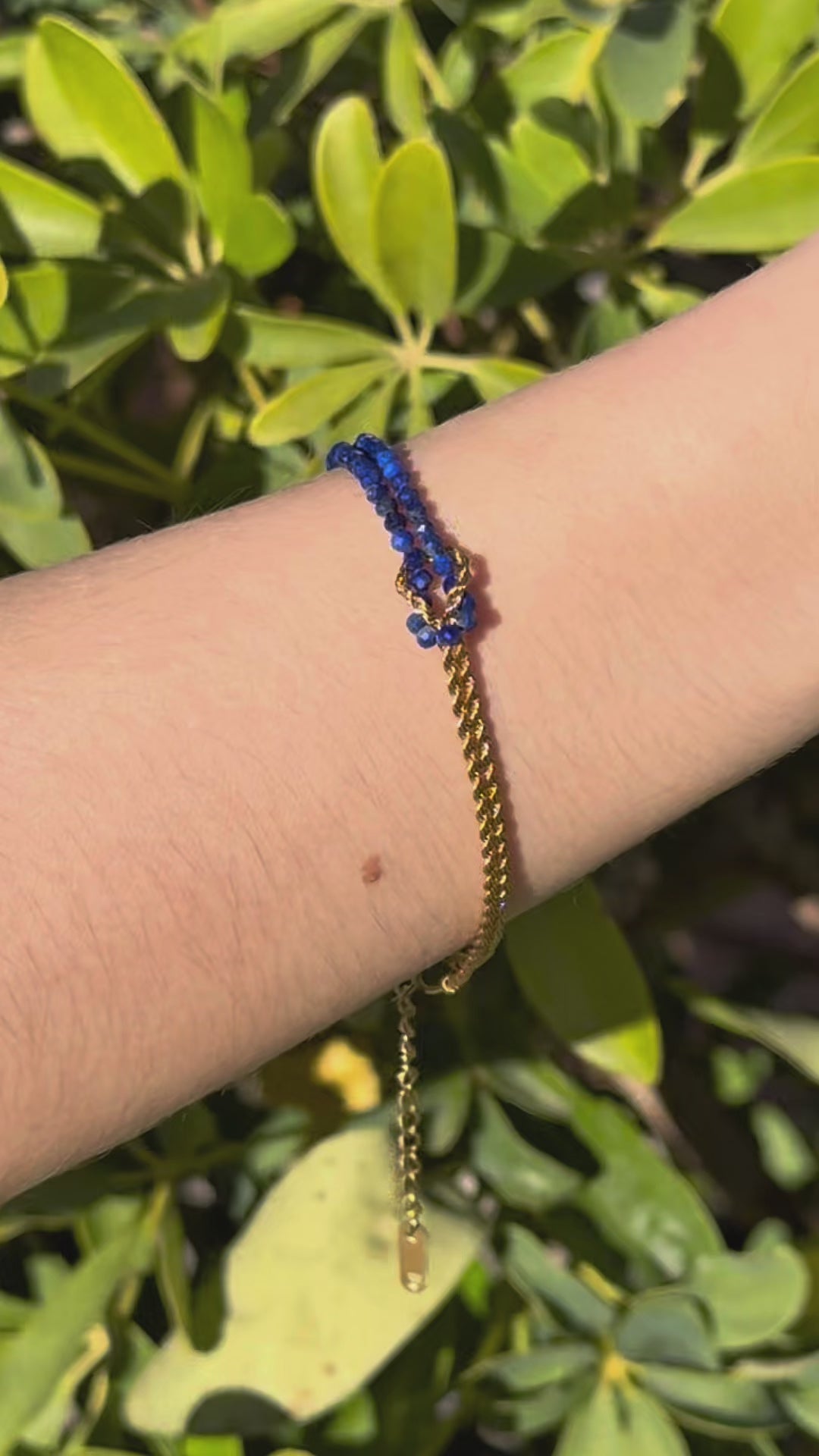 Pulsera Rope Piedra Asimétrica Azul