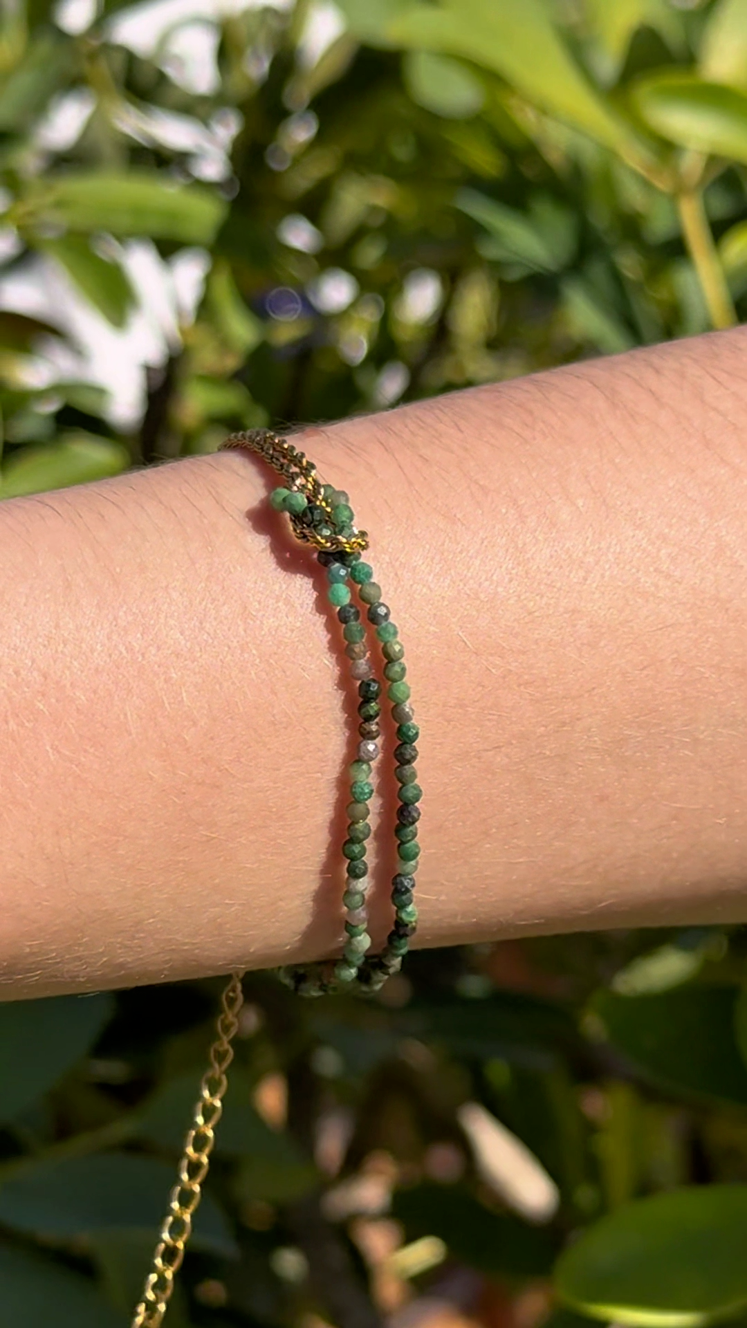 Pulsera Rope Piedra Asimétrica Verde