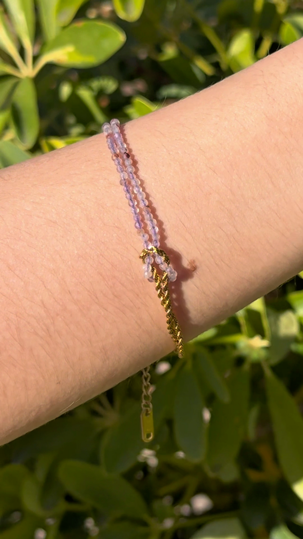 Pulsera Rope Piedra Asimétrica Malva