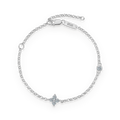 Pulsera con flor de moissanitas 0,31 ct en plata