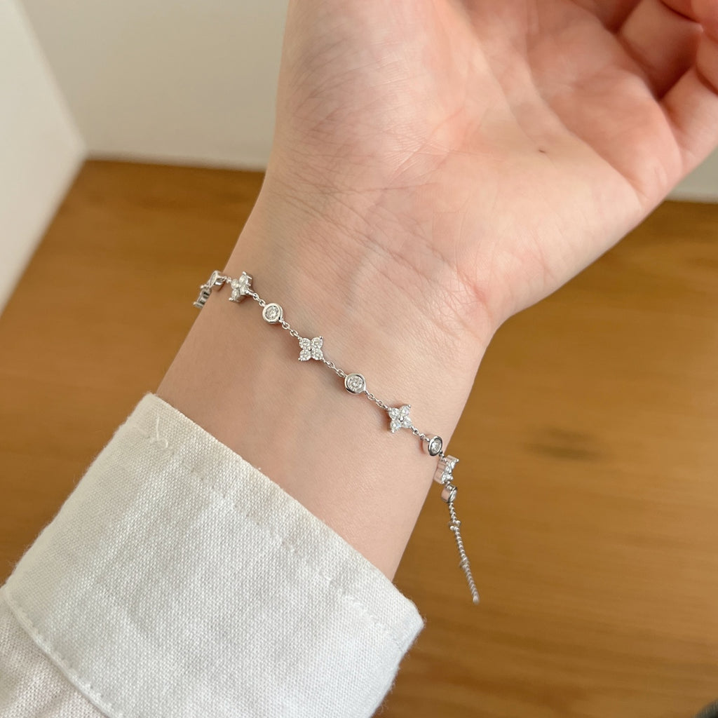 Pulsera de cadena de moissanitas 1,28 ct en plata