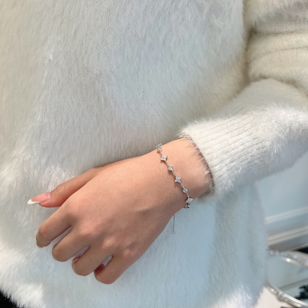 Pulsera de cadena de moissanitas 1,28 ct en plata