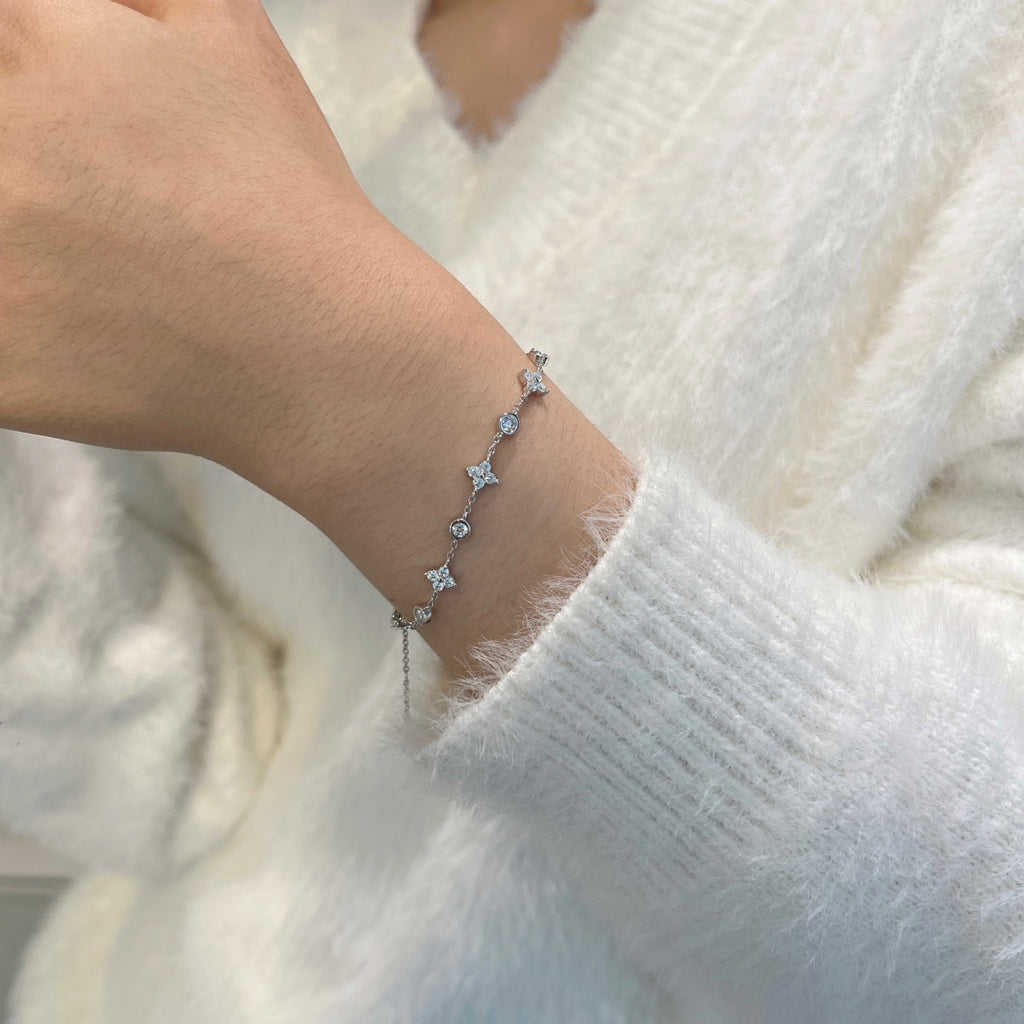 Pulsera de cadena de moissanitas 1,28 ct en plata
