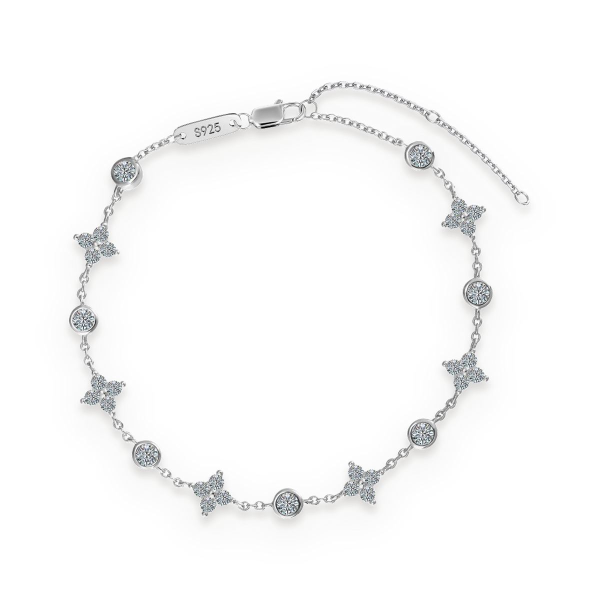 Pulsera de moissanitas 1,28 ct en plata