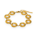 Pulsera de círculos pulidos en acero dorado