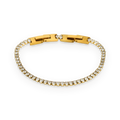 Pulsera tenis de circonitas en acero dorado