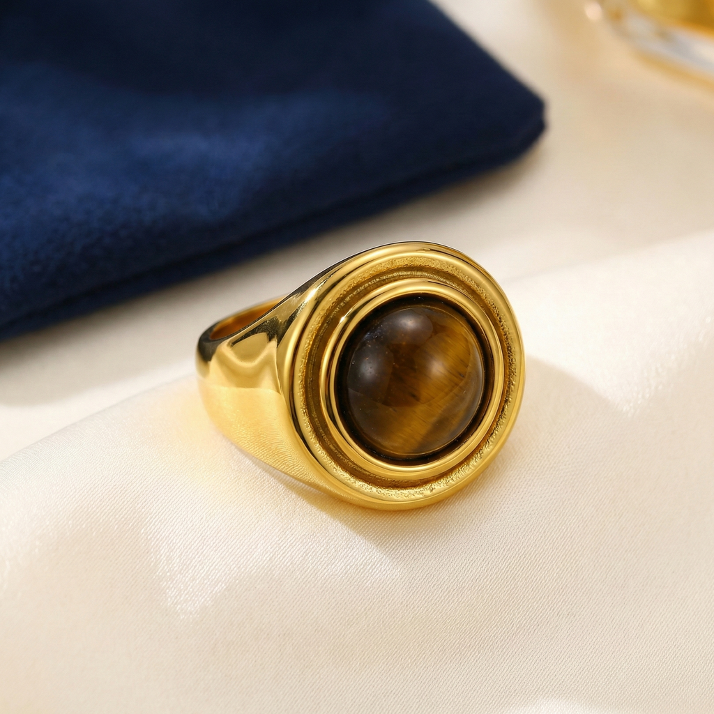 Anillo Sello Lumen Ojo de Tigre