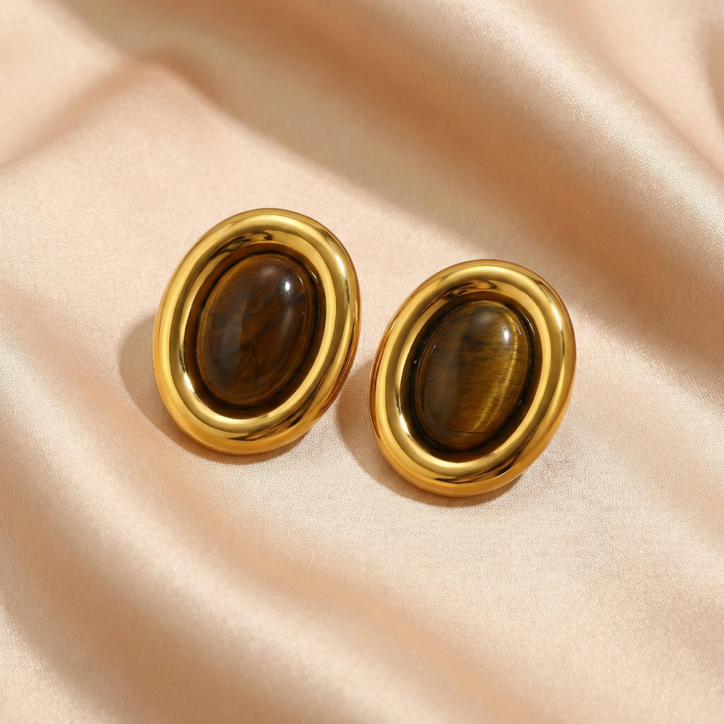 Pendientes Solaire Ojo de Tigre